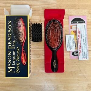MASON PEARSON Large BN1 Dark Ruby Bristle & Nylon HAIR BRUSH *TINY BLEMISH* NEW